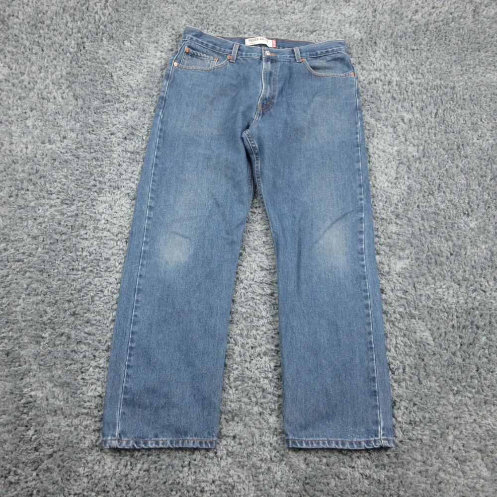 Levis 505 Jeans Mens 36x30 Regular Fit Denim Straight Leg Classic